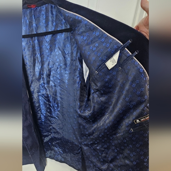 Linea Uomo Men's Velvet Blazer Size 48 Suit Jacket Coat - Picture 10 of 13